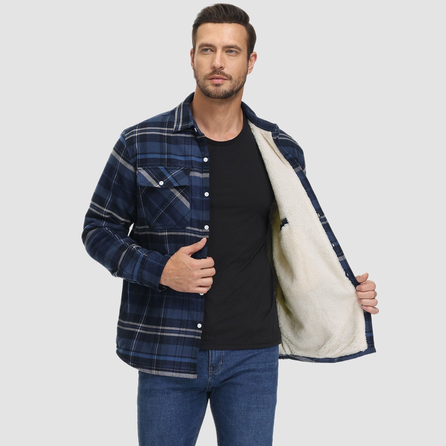 Klaus Lined Plaid Shirt Jacket